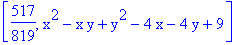 [517/819, x^2-x*y+y^2-4*x-4*y+9]
